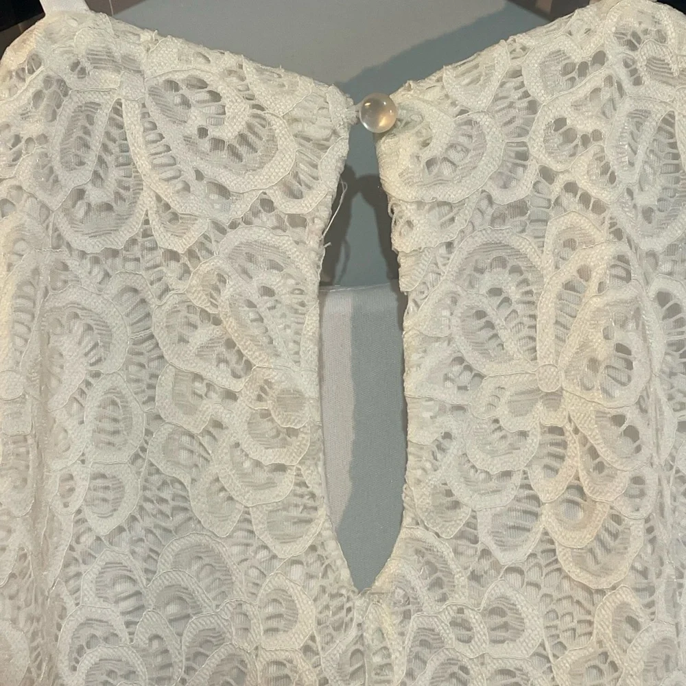 Francesca's Kylie Scallop Trim Solid Lace Shift DressWomen's Size M - Picture 5 of 6